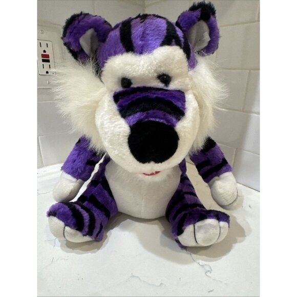 Vintage Purple & Black Tiger Plushland Toy Company 1999 plush - Picture 1 of 8